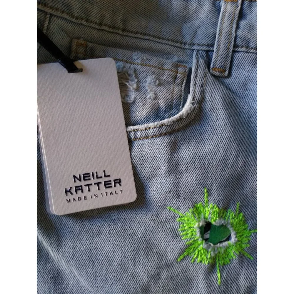 NEILL KATTER Men's Patchwork Skinny Blue Jeans Size 32